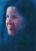 Blue portrait, oil on paper, 25x35 cm