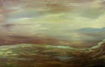 Sea landscape, oil on paper, 15x10 cm