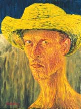 Borrow straw hat, oil on canvas, 30x40 cm