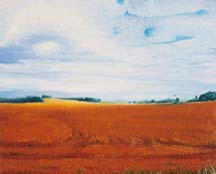 Wheat field, oil on fiberboard, 50x60 cm